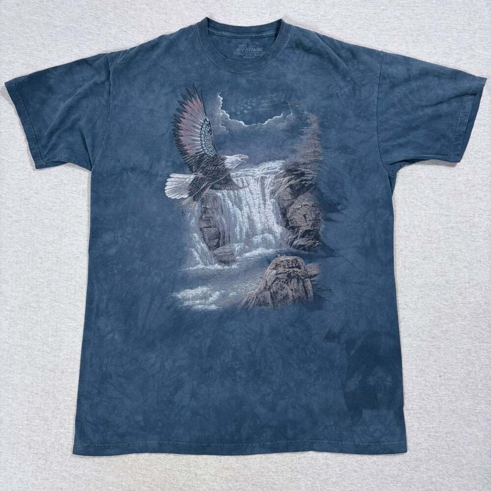 The Mountain Bald Eagle Waterfall Tie-Dye T-Shirt R. Millette 2XL